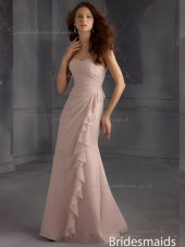 Discount Multicolor Indy Pink Chiffon Floor-length Lace Bridesmaid Dress