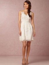 Affordable A-line Applique lace V-neck Bridesmaid Dresses