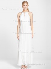 Beautiful Beading Chiffon White Ankle Length Bridesmaid Dresses