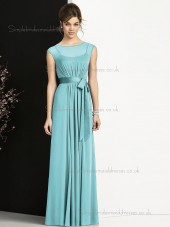 Elegant Celebrity Sash Floor-length Chiffon Bridesmaid Dresses