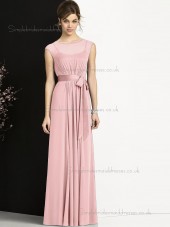 Multicolor Cheap Floor-length Sash Candy Pink Chiffon Bridesmaid Dresses