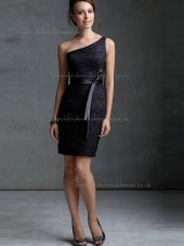 Cheap Amazing Mini Lace Black Sash Bridesmaid Dresses