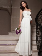 Beautiful Chiffon White Beading Floor-length Bridesmaid Dresses