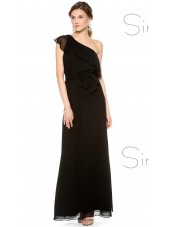 UK Stunning Black Chiffon Floor-length Bridesmaid Dresses