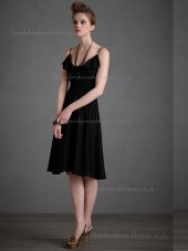 Budget Amazing Chiffon Black Short-length Bridesmaid Dresses