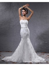 Natural Applique / Beading / Sash Sweetheart Sleeveless Satin Ivory Zipper A-line Court Wedding Dress