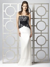 Strapless Zipper Sleeveless Sheath Lace/Sash Bridesmaid Dress