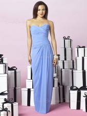 Sleeveless Zipper Sweetheart Light-Sky-Blue Floor-length Bridesmaid Dress