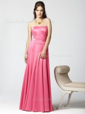 Elastic-Satin Draped A-line Zipper Pink Bridesmaid Dress