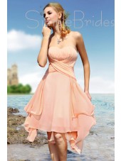 A-line Ruffles/Tiered Zipper Sleeveless Empire Bridesmaid Dress