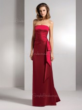 Backless Strapless Natural Ruffles Floor-length Bridesmaid Dress