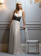 Floor-length Sleeveless Backless Halter Empire Bridesmaid Dress