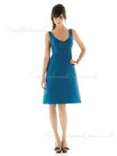 A-line Blue Draped Empire Zipper Bridesmaid Dress