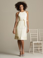 A-line Natural Ruffles/Sash Sleeveless Chiffon Bridesmaid Dress