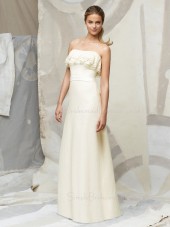 Ivory Natural Draped/Ruffles/Sash/Tiered Zipper Chiffon Bridesmaid Dress