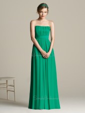 Chiffon Draped/Ruffles A-line Empire Strapless Bridesmaid Dress