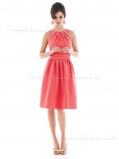 Natural Sleeveless Straps Zipper Pink Bridesmaid Dress