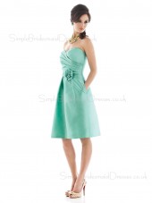 A-line Natural Sleeveless Zipper Satin Bridesmaid Dress