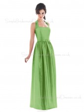 Draped/Ruffles/Sash Green Sleeveless Natural Floor-length Bridesmaid Dress