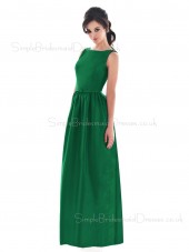 Draped/Ruffles/Sash Satin Bateau Floor-length Zipper Bridesmaid Dress