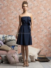 Chiffon Knee-length A-line Natural Strapless Bridesmaid Dress