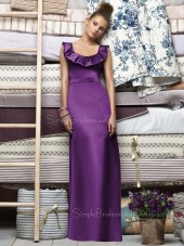 Sleeveless Empire Straps Grape Satin Bridesmaid Dress