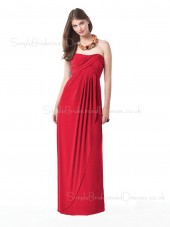 Zipper Red A-line Floor-length Strapless Bridesmaid Dress