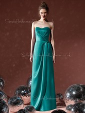 Elastic-Satin Natural A-line Floor-length Hunter Bridesmaid Dress