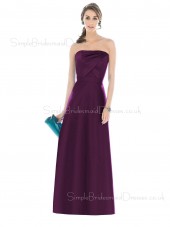 Natural Sleeveless Strapless Grape Backless Bridesmaid Dress