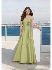 Zipper Strapless A-line Taffeta Floor-length Bridesmaid Dress