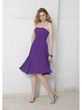 Knee-length Regency Sleeveless Backless Draped/Ruffles Bridesmaid Dress