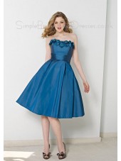 Zipper Knee-length Sleeveless Taffeta Empire Bridesmaid Dress