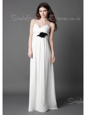 A-line Empire Floor-length Chiffon Spaghetti-Straps Bridesmaid Dress