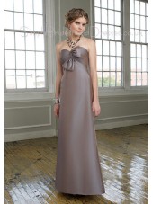 Bow/Ruffles Sleeveless Satin Lace-up Sweetheart Bridesmaid Dress