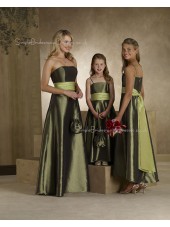 Ruffles/Sash Natural A-line Green Sleeveless Bridesmaid Dress