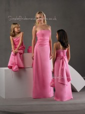 Strapless Ruffles/Sash Sleeveless Satin A-line Bridesmaid Dress