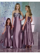 Floor-length Strapless Elastic-Satin Natural Sheath Bridesmaid Dress