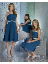 Draped/Ruffles/Sash Natural Blue Zipper Chiffon Bridesmaid Dress