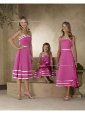 Sleeveless Fuchsia Draped Satin A-line Bridesmaid Dress