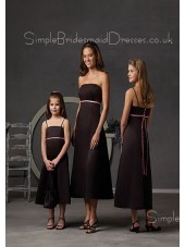 Chocolate A-line Sash Strapless Natural Bridesmaid Dress