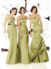 Sleeveless Zipper Sweetheart Floor-length Satin Bridesmaid Dress