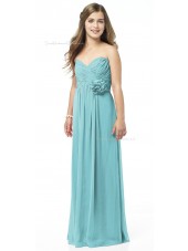 Sweetheart Floor-length Strapless Chiffon Blue Junior Bridesmaid Dresses