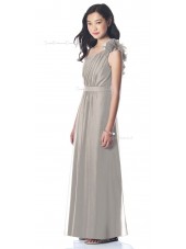 A-line One Floor-length Silver Shoulder Junior Bridesmaid Dresses
