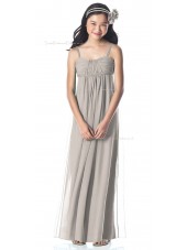 Tank Silver Sweetheart Chiffon Floor-length Junior Bridesmaid Dresses