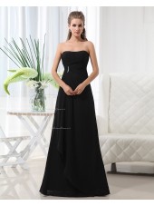 Sweetheart Floor-length Chiffon Natural Up Black A-line Lace Sleeveless Ruffles/Draped/Beading Bridesmaid Dress