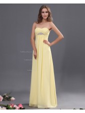 Zipper Chiffon Sweetheart Floor-length Ruffles/Beading/Draped Natural Daffodil A-line Sleeveless Bridesmaid Dress