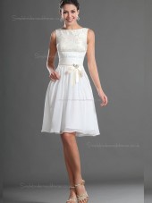 Best White knee length Bridesmaid Dress SBMD-E-1001