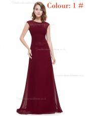 Online Amazing Round Neck Long Elegant Sexy Burgundy / Regency / Grape / Royal Blue / Blue Bridesmaid  Dress