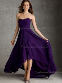 Draped Sleeveless A-line Bateau Zipper Natural Regency Sweep Chiffon Bridesmaid Dress