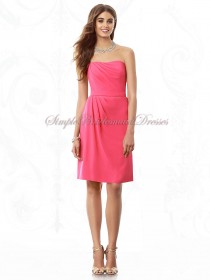 Sleeveless Sash/Draped A-line Bateau/Strapless Watermelon Zipper pantone-honeysuckle Chiffon Knee-length Natural Bridesmaid Dress